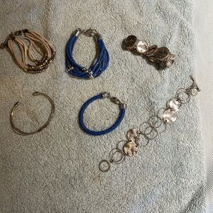 Silver and Blue Women's Bracelet Set
